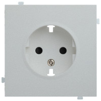 Лицевая панель розетки с З/К, Серебро, Rikett 35632 SV