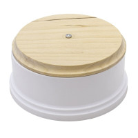 Распаечная коробка пластик D110X50, круглая, Белый/Дуб неокрашенный Salvador PL.BOX.1WT.NK