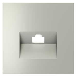 Лицевая панель для розетки компьютерной RJ45 Cat.6, Сталь, S70 Voltum VLS001305