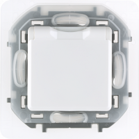 Розетка с З/К с крышкой, герметичная IP44, белый, INSPIRIA Legrand 673740