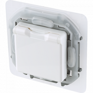 Розетка с З/К с крышкой, герметичная IP44, белый, INSPIRIA Legrand 673740