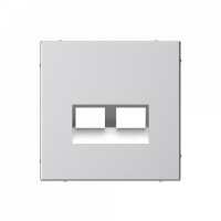 Лицевая панель для розетки компьютерной 2-ой RJ45 Keystone, Алюминий, ArtGallery SE GAL000390