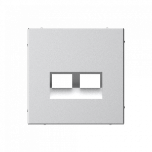 Лицевая панель для розетки компьютерной 2-ой RJ45 Keystone, Алюминий, ArtGallery SE GAL000390