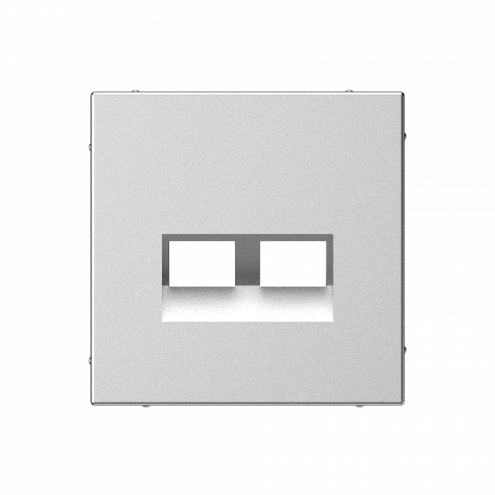 Лицевая панель для розетки компьютерной 2-ой RJ45 Keystone, Алюминий, ArtGallery SE GAL000390