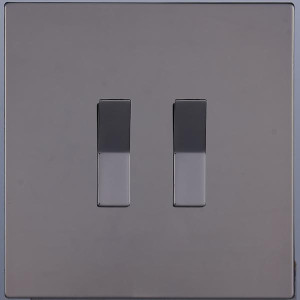 Выключатель кнопочный 2 кл. (внутренний монт.), Темн. хром, Toledo Salvador SJAN88EC2