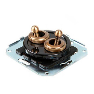 Выключатель тумблерный 2 кл. проходной (внутренний монт.), Черный, Salvador CL51BL