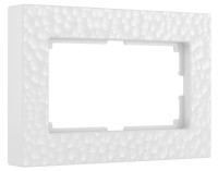 Рамка для двойной розетки пластик, Белый, Hammer Werkel W0082401