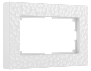 Рамка для двойной розетки пластик, Белый, Hammer Werkel W0082401