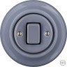 Выключатель кнопочный 1 кл. проходной, пепельно-серый глянцевый, Katy Paty LIGW6 