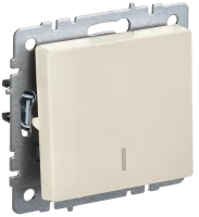 Выключатель 1 кл. с подсветкой, Бежевый, Brite IEK BR-V10-1-10-K10
