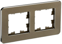 Рамка 2 местная, металл, Латунь RE, Brite IEK BR-M22-M-01-K49