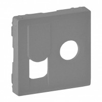 Лицевая панель розетки тв+комп. TV+RJ45, алюминий, Valena Life Legrand 754832