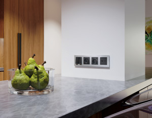 Рамка 4 местная металл шлифованный, Серебро, ALFA Platos Ambrella Volt AF550104