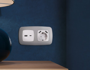 Рамка 4 местная пластик, Сталь матовый, OMEGA Ecta Ambrella Volt OF140504