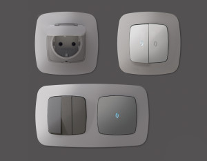 Рамка 4 местная пластик, Сталь матовый, OMEGA Ecta Ambrella Volt OF140504