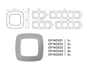 Рамка 4 местная пластик, Сталь матовый, OMEGA Ecta Ambrella Volt OF140504
