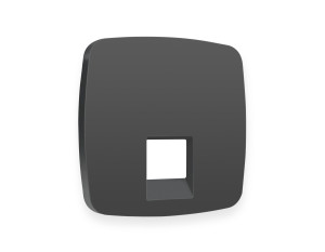 Лицевая панель розетки комп. с шторками RJ45 Cat. 6, Графит Мягкое касание, OMEGA Quant Ambrella Volt OP9120