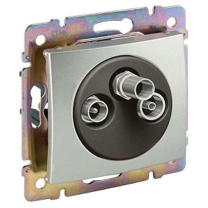 Розетка телевизионная проходная TV-FM-SAT, алюминий, Valena Classic Legrand 770137