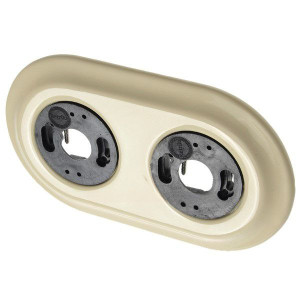 Рамка 2 местная керамика, овал, Слон. кость, Retrika R1С-02005