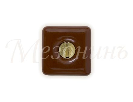 Кабельный изолятор квадратный с саморезом керамика, коричневый, ТМ МезонинЪ GE80027-04