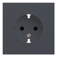 Лицевая панель розетки с З/К, Базальт, Rikett 35632 BT