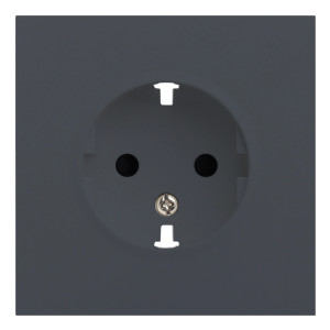 Лицевая панель розетки с З/К, Базальт, Rikett 35632 BT