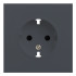 Лицевая панель розетки с З/К, Базальт, Rikett 35632 BT