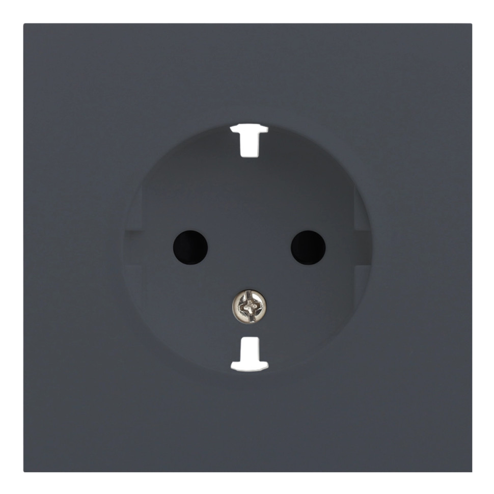 Лицевая панель розетки с З/К, Базальт, Rikett 35632 BT