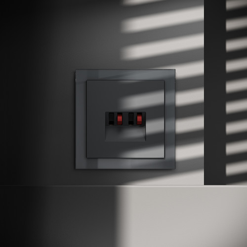 Розетка акустическая 4-местная, Графит, S70 Voltum VLS060307