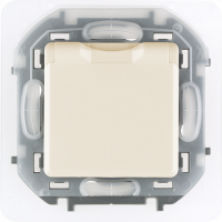 Розетка с З/К с крышкой, герметичная IP44, слоновая кость, INSPIRIA Legrand 673741