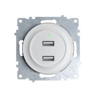 Розетка USB 2-я для зарядки, Белый, OneKeyElectro 1E10351300