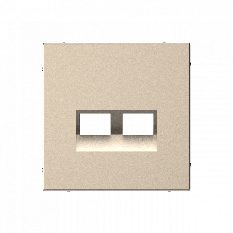 Лицевая панель для розетки компьютерной 2-ой RJ45 Keystone, Шампань, ArtGallery SE GAL000590