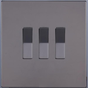 Выключатель кнопочный 3 кл. (внутренний монт.), Темн. хром, Toledo Salvador SJAN88EC3