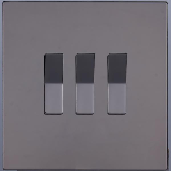 Выключатель кнопочный 3 кл. (внутренний монт.), Темн. хром, Toledo Salvador SJAN88EC3