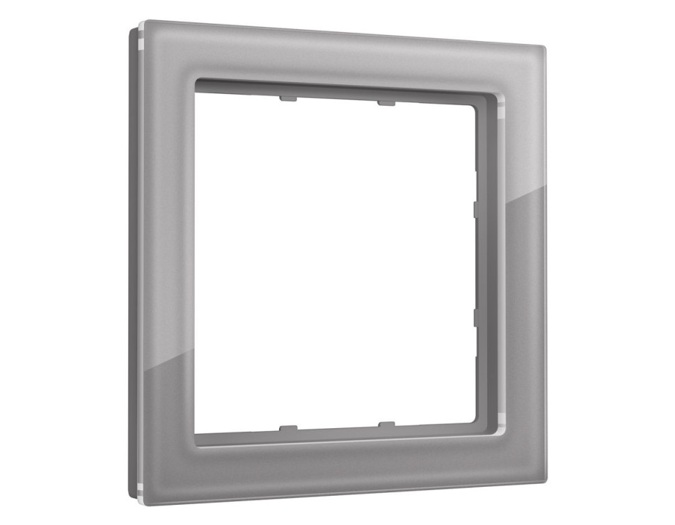 Рамка 1 местная Стекло закаленное, Сталь, Sigma Briz Ambrella Volt SF350501