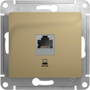 Розетка компьютерная RJ45 Cat. 5e, Титан, Glossa SE GSL000481K
