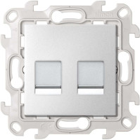 Розетка компьютерная 2-я RJ45 Cat. 6e, Алюминий, Simon 24 2410600-033