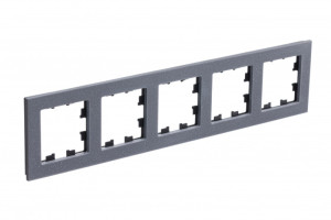 Рамка 5 местная, мрамор, Айс грей, AtlasDesign Nature SE ATN343205