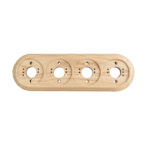 Рамка 4 местная деревянная D16 на бревно D260 мм, Ясень без тонировки, DecoWood ОМРФТ4-260