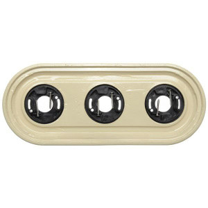 Рамка 3 местная керамика, овал, Слон. кость, Retrika R1С-03005