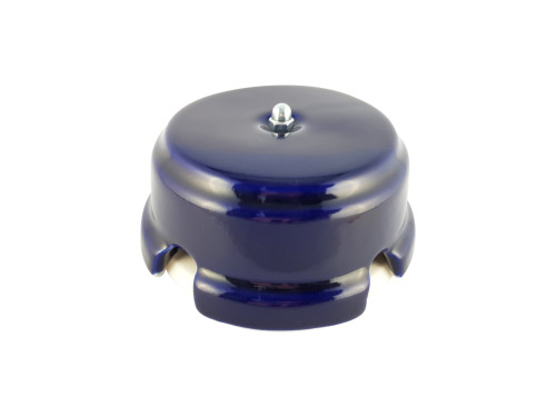 Распаечная коробка керамика D93х47 azzurra лазурный, серебристая фурнитура Leanza КРЛС