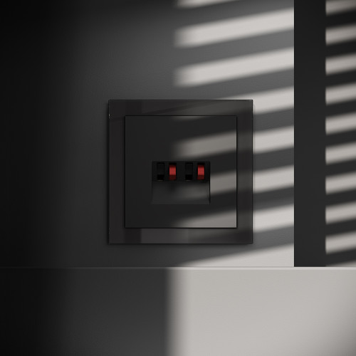 Розетка акустическая 4-местная, Черный матовый, S70 Voltum VLS060308