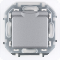 Розетка с З/К с крышкой, герметичная IP44, алюминий, INSPIRIA Legrand 673742