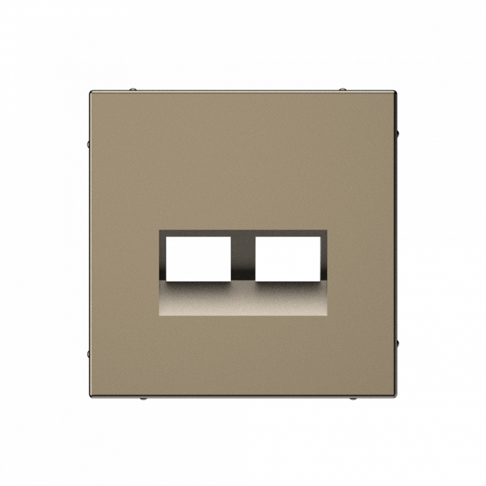 Лицевая панель для розетки компьютерной 2-ой RJ45 Keystone, Мокко, ArtGallery SE GAL000690