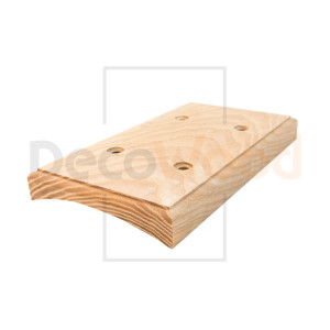 Накладка 2 местная деревянная на бревно D300 мм, Ясень без тонировки, DecoWood ОМ2-300