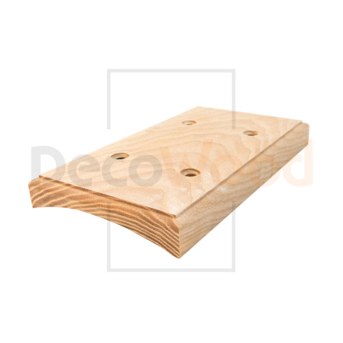 Накладка 2 местная деревянная на бревно D300 мм, ясень без тонировки, DecoWood ОМ2-300