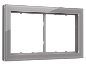 Рамка 2 местная Стекло закаленное, Сталь, Sigma Briz Ambrella Volt SF350502