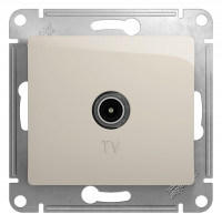 Розетка телевизионная TV оконечная, Молочный, Glossa SE GSL000993