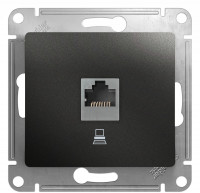 Розетка компьютерная RJ45 Cat. 5e, Антрацит, Glossa SE GSL000781K