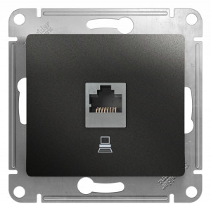 Розетка компьютерная RJ45 Cat. 5e, Антрацит, Glossa SE GSL000781K
